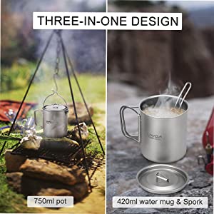 Camping Titanium Cookware Set