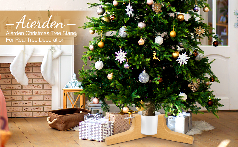 Aierden Christmas Tree Stand Adjustable Metal Tree Stand