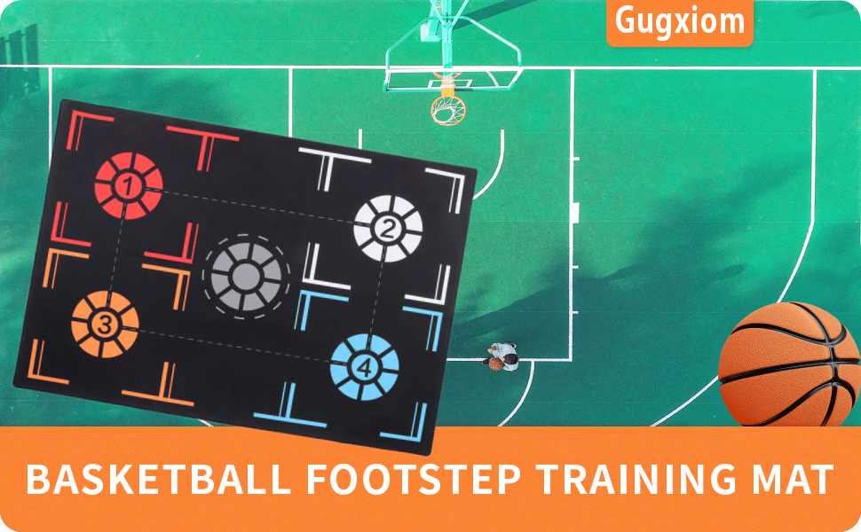 Basketball Footstep Training Mat, NonSlip Shock Absorbing