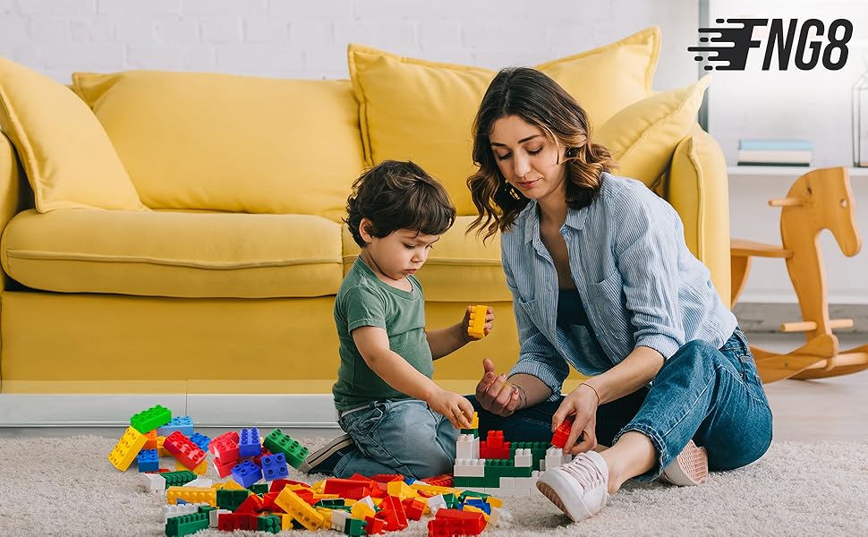 FNG8 Under Furniture Blocker [8 Pack] Clear Toy Blockers with