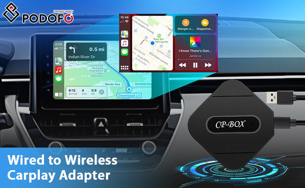 Wireless Carplay Adapter Apple Carplay,Podofo Wireless Adapter Convert