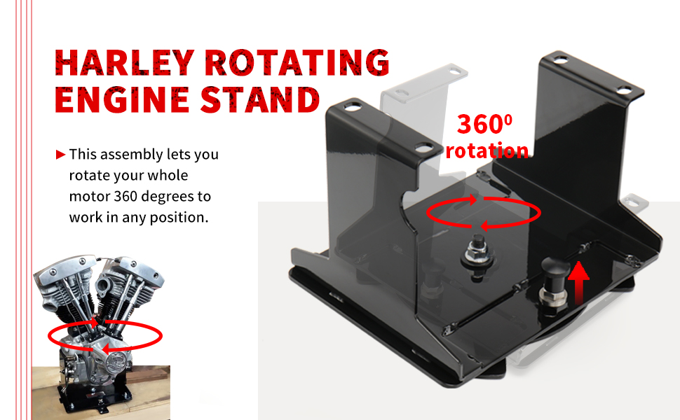 Customoto Engine Stand with 8 Position Locking Rotating