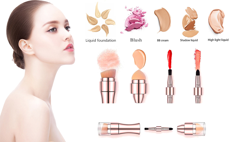 4 in 1 makeup brushes set