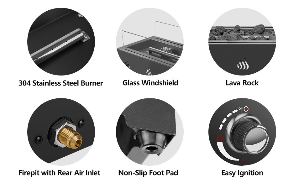 Onlyfire 28'' TabletopFire Pit Table, Propane Fire Pit