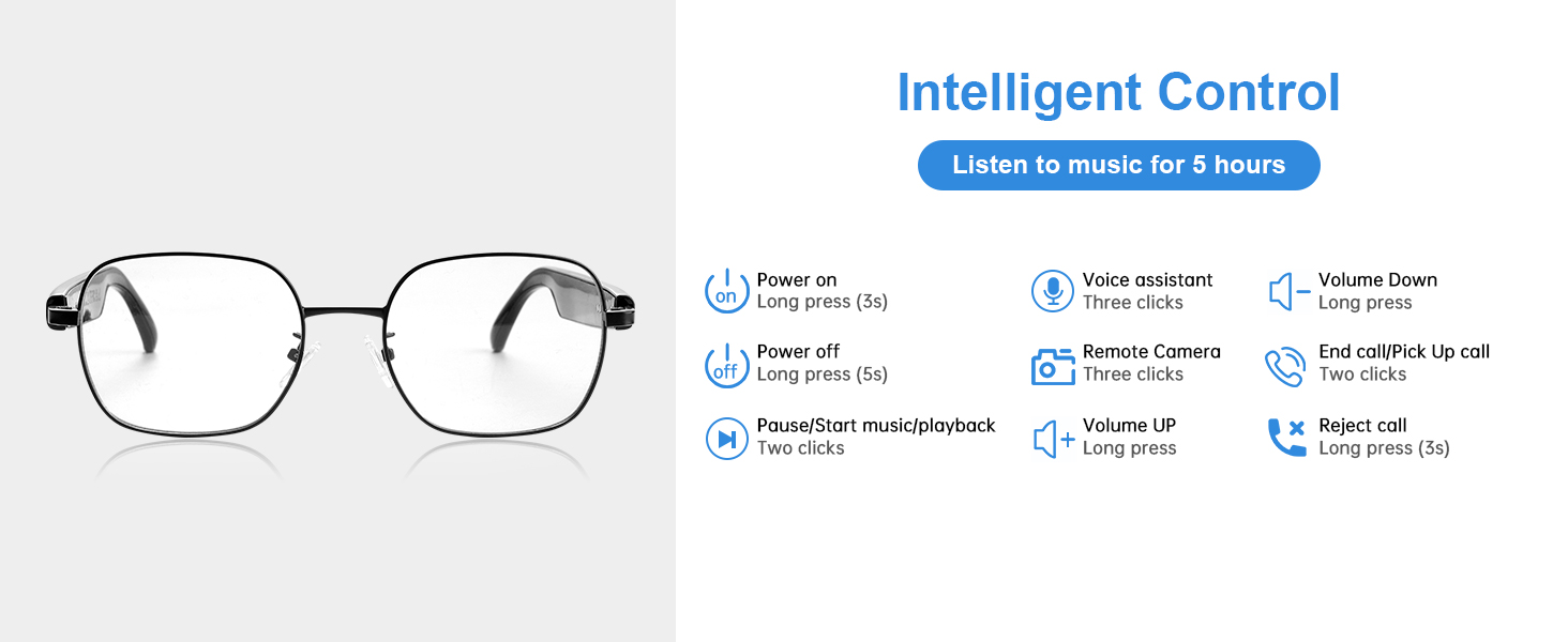 Bluetooth smart glasses for women & men, basic operation of smart glasses with bluetooth