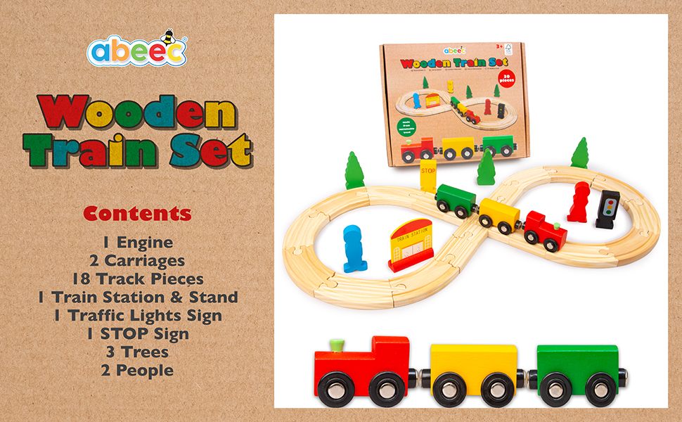 abeec Wooden Train Set Wooden Toys Wooden Train Track Train Sets