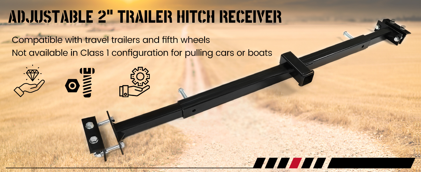 HECASA Adjustable Trailer Hitch with 2" Receiver Compatible