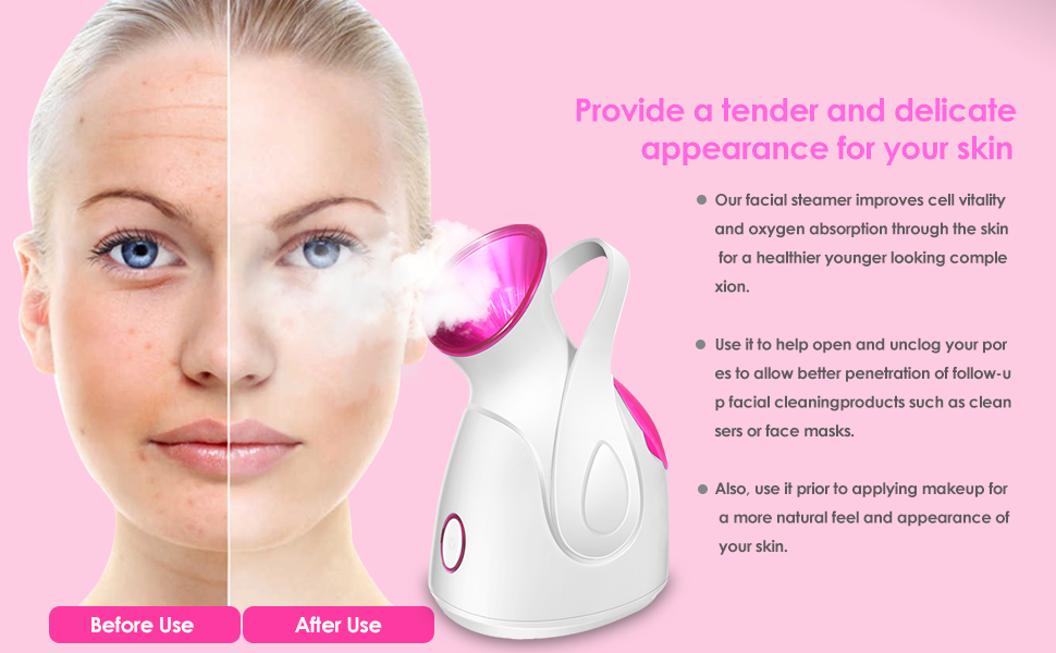 Facial Steamer, 2021 Updated 10X Nano Ionic Facial Steamer