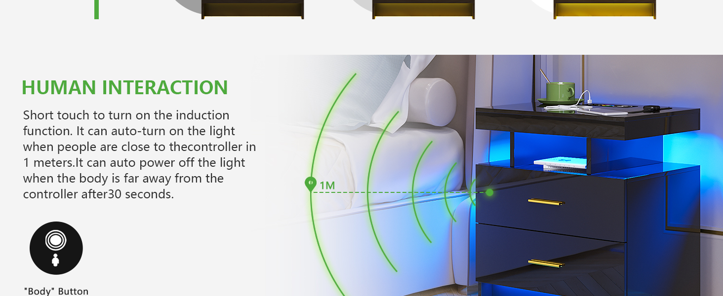 night stand,nightstand,white nightstand,night stand with charging station,modern nightstand