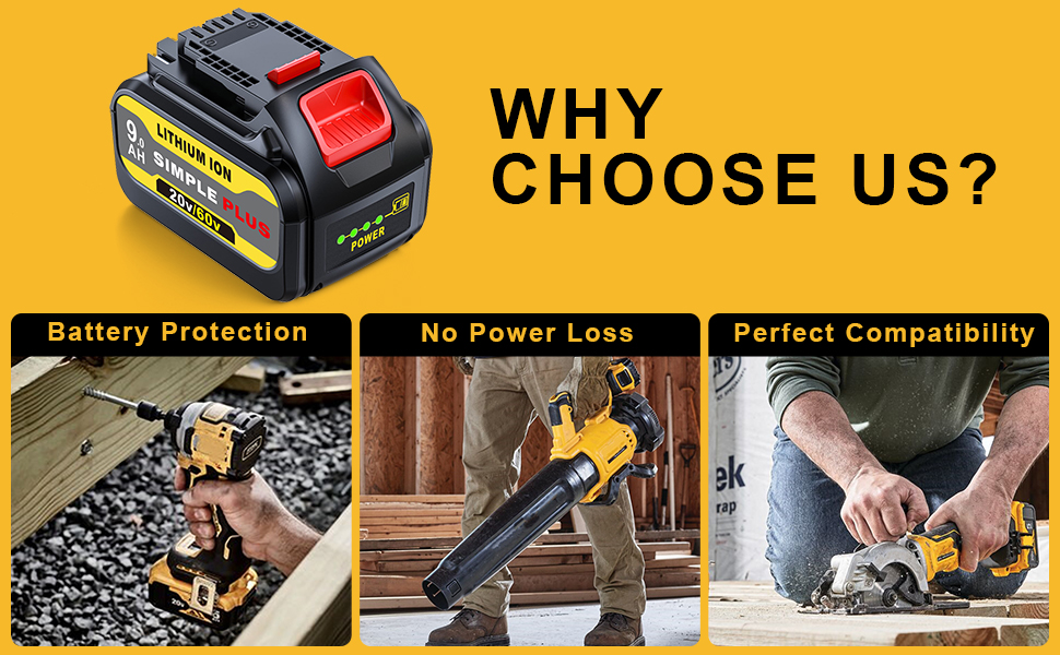 replacement for dewalt 20V/60V battery