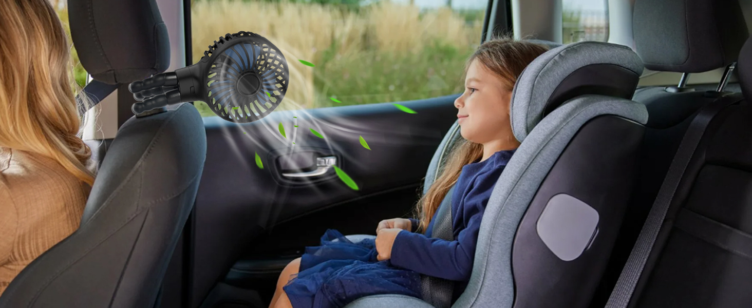 Personal Portable Car Seat Baby Fan with Flexible Tripod Fix on Stroller