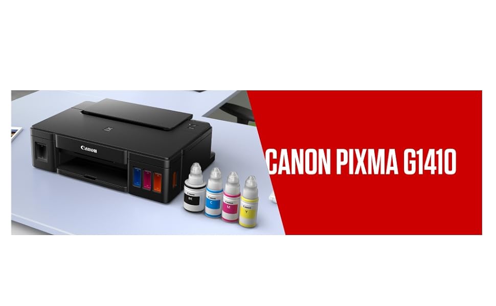 Canon PIXMA G1410 Tek Fonksiyonlu Renkli Mürekkep Tanklı Siyah Yazıcı ...