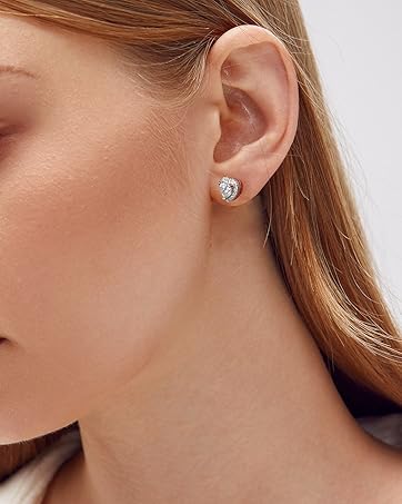 Moissanite heart earrings