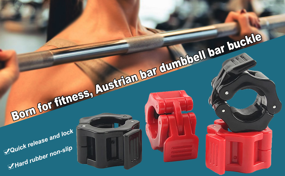 Barbell Clips, Quick Release 1 inch Barbell Clamps for