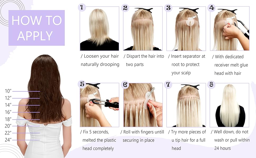 how to apply u tip hair extensions