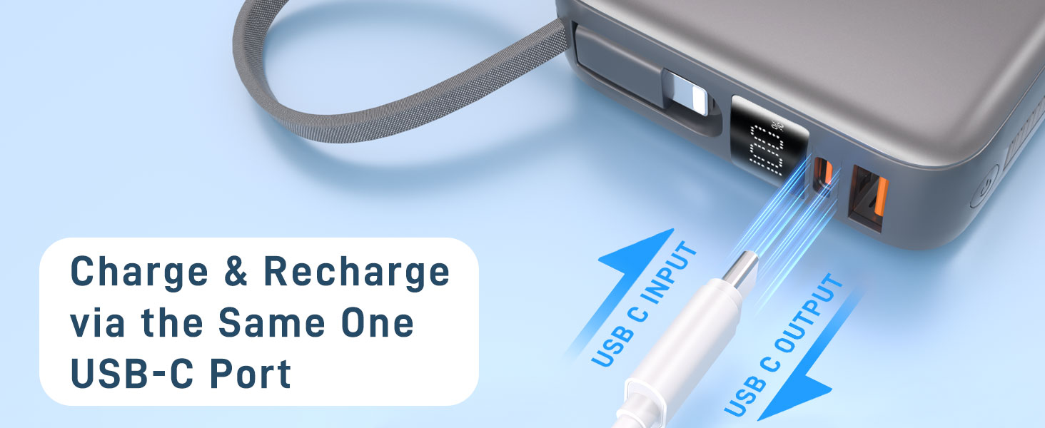 Charge &amp;amp; Rechargevia the Same One USB-C Port