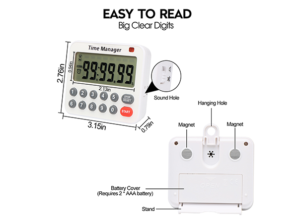Amazon.com: AIMILAR Digital Kitchen Timer - Magnetic Count