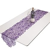 rockcloud Lace Table Runner Spiderweb Fireplace Mantle Scarf Cover for Halloween Party Scary Movi...