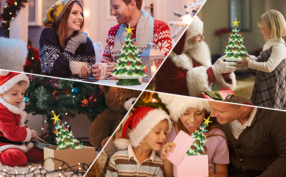 Ceramic Christmas Tree 14.5in HandPainted Ceramic