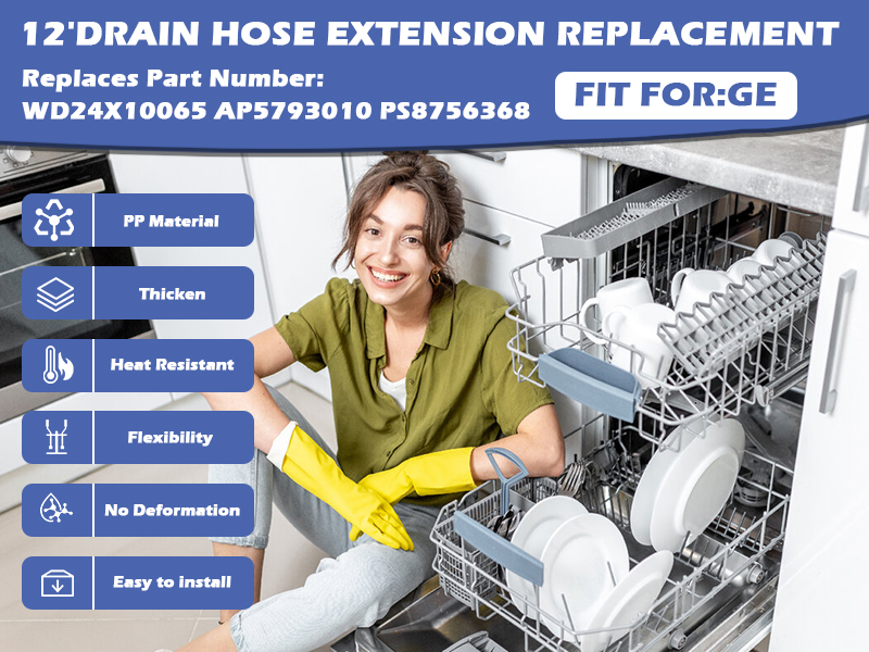 WD24X10065 3028711 12 Feet Dishwasher Drain Hose Extension