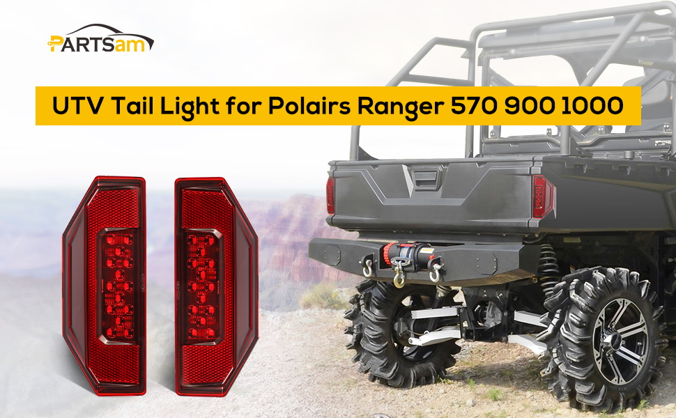Partsam 2Pcs Rear UTV Tail Light Assembly, Compatible with