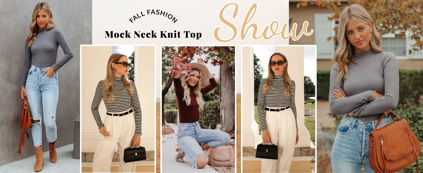 Fall Soft Thermal Underwear Tops for Women Mock Neck