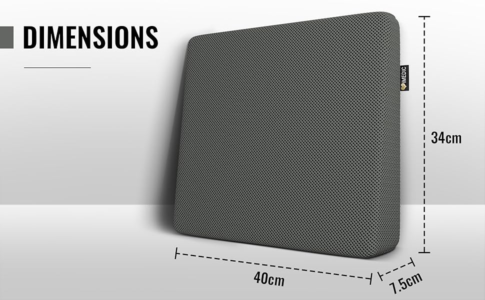 iMedic Wedge Memory Foam Seat Cushion 1x Car Seat Cushion for Posture