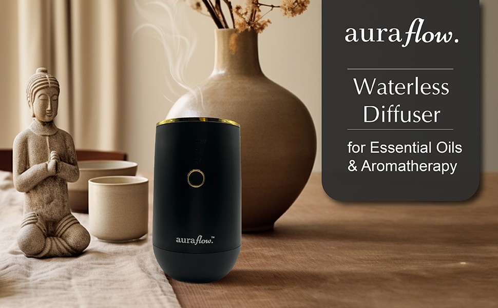 AURAFLOW [AUSTRALIAN OWNED SMALL BUSINESS] Portable Waterless Essential Oil Aroma Diffuser for