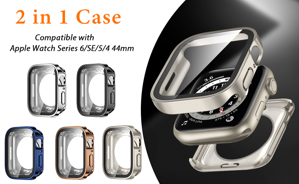 Amizee 2 in 1 Case [2Pack] Compatible with Apple Watch