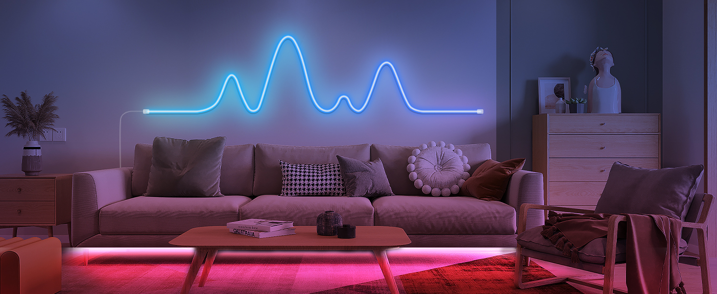 MMEEVT Meevt Neon Rope Lights,16.4ft RGB LED Neon Rope
