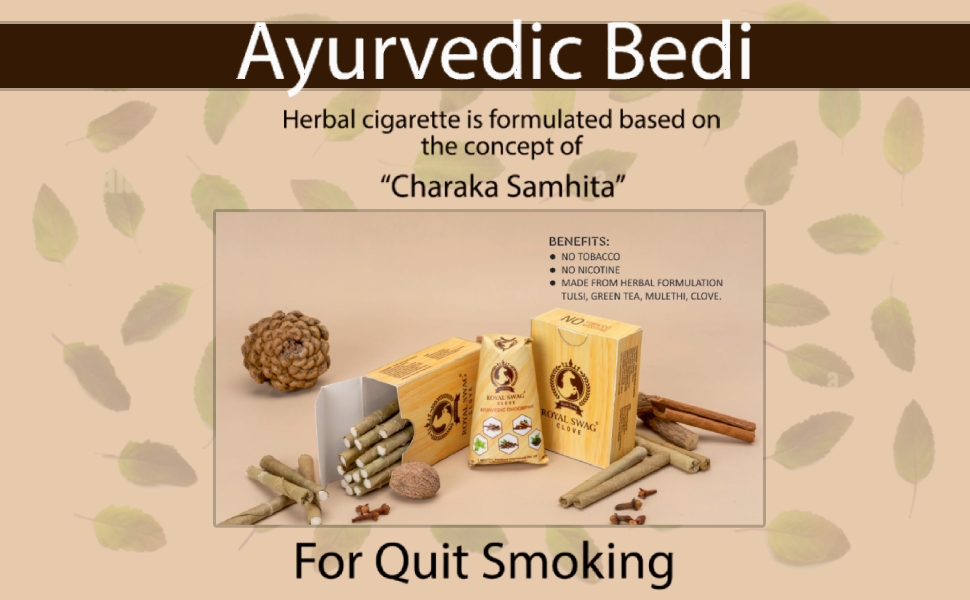 ROYAL SWAG Ayurvedic Herbal Bidi For Smoking 100 TobaccoFree