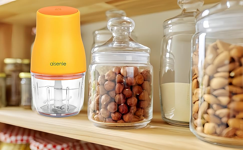 LacusMare Mini Food Processors 300ml Glass Bowl, 6 Sharp Blades, 250W Motor, Mini Chopper for