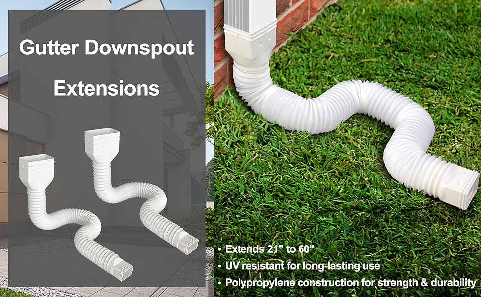 Mapleza Rain Gutter Downspout Extensions Flexible Drain Downspout