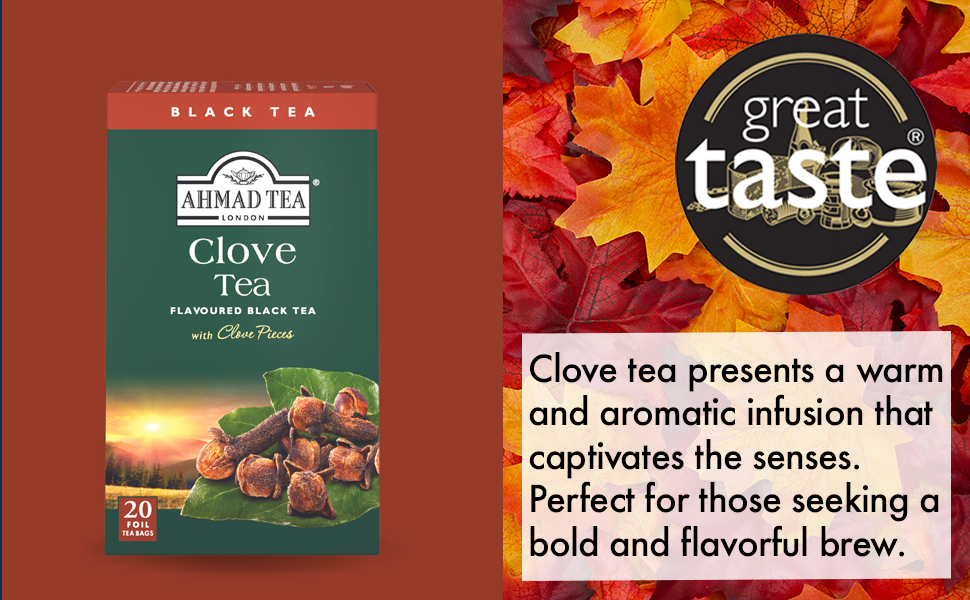 Ahmad Tea Black Tea, Clove Teabags, 20 ct (Pack of 6