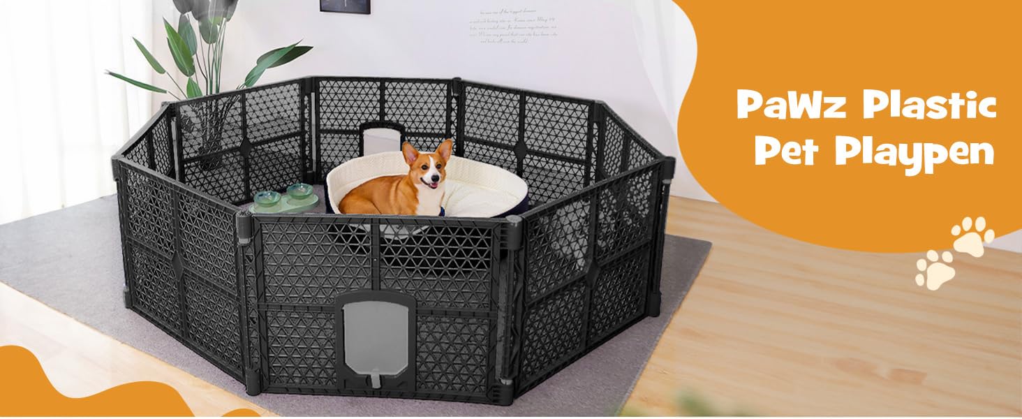 PaWz Pet Playpen Folding Dog Plastic Puppy Exercise Enclosure Fence 4