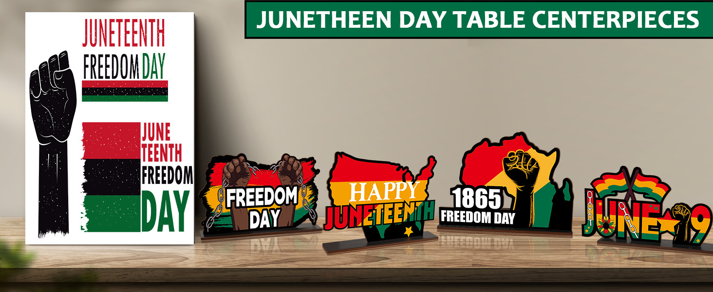 4PCS Wooden Centerpieces Table Decorations June