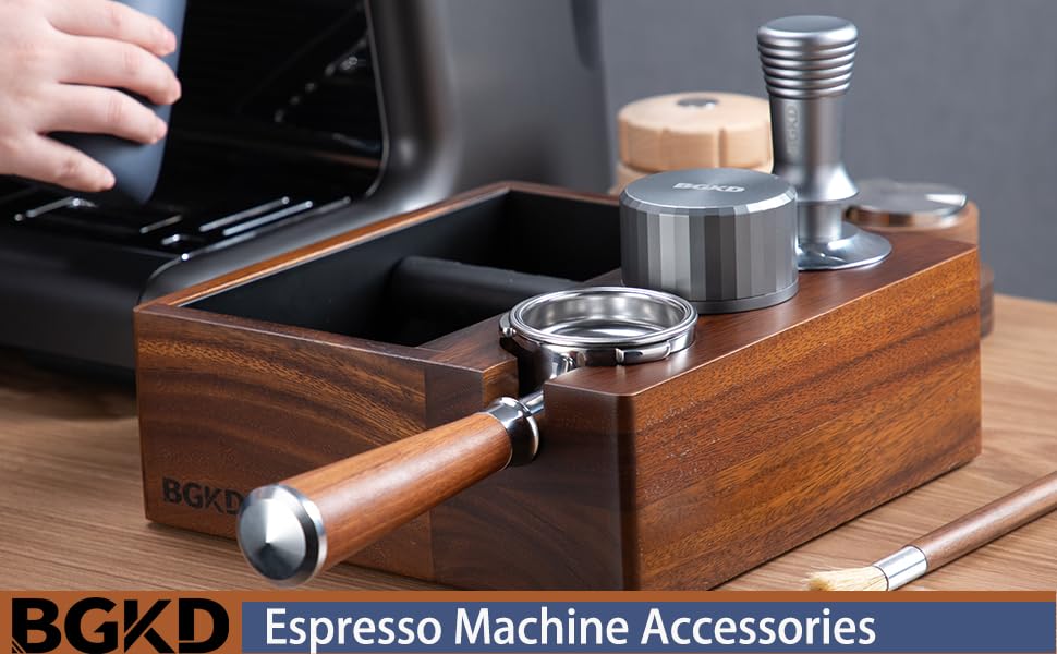 BGKD Espresso Knock Box, Espresso Coffee Wooden Tamping