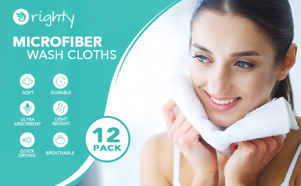 Orighty Microfiber Washcloths Towel Set 12 Pack, Highly