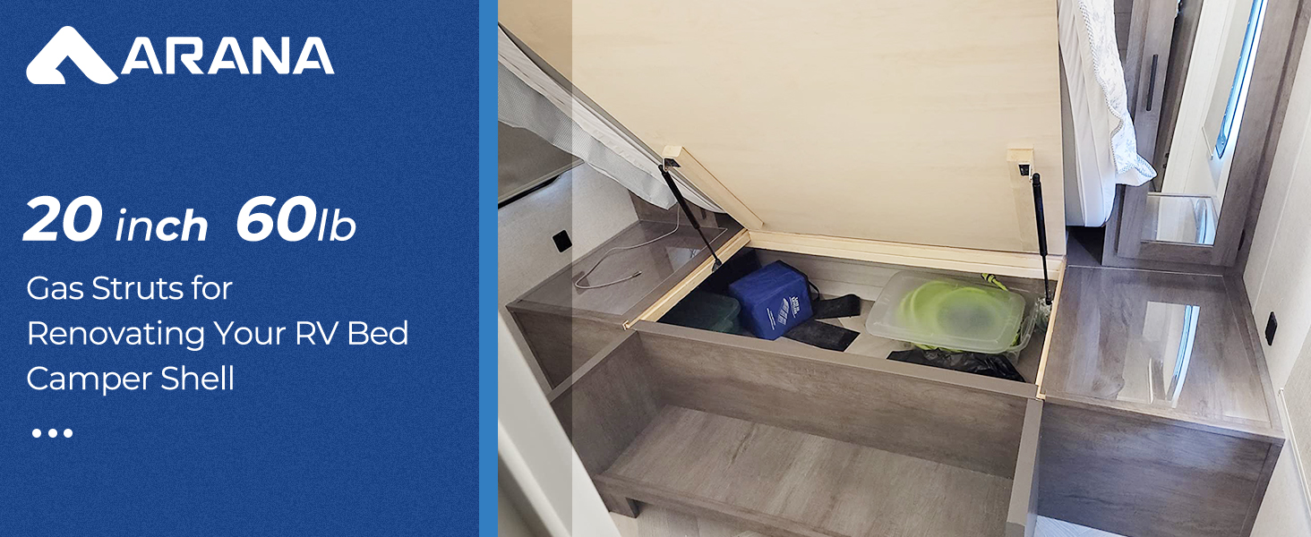 C1608260 Gas Struts 20 inch 60 lbs Prop Spring Shocks 20" 267N for RV Bed Travel Trailer