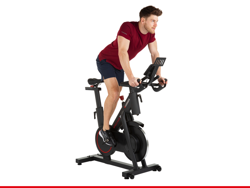 HAMMER Speedbike Speed Race S, Indoor Cycle, 20 kg Schwungmasse, Tablet ...