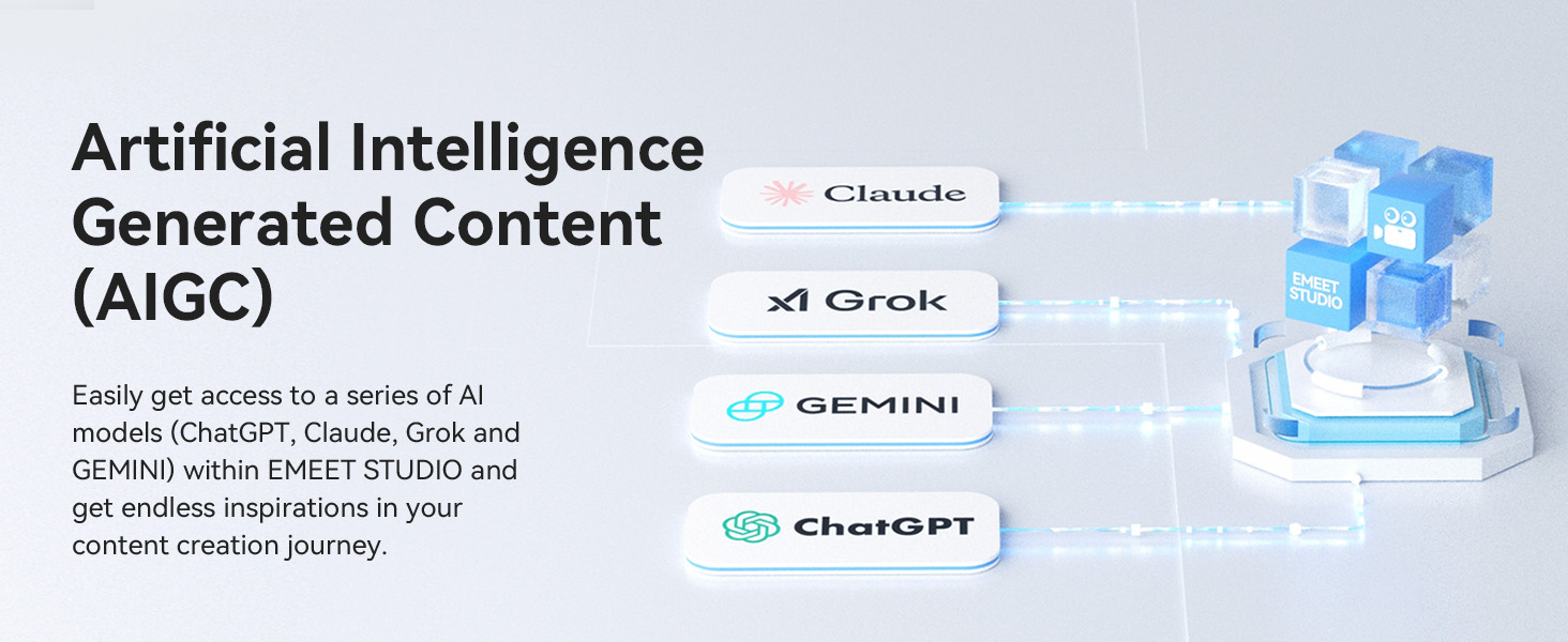 Built-in AIGC creates shot lists and movements EMEET PIXY podcast camera