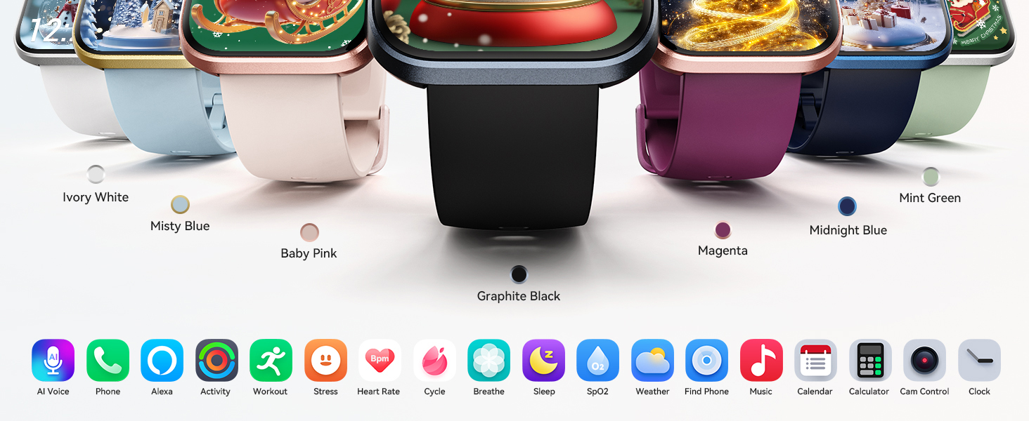 Smart Watches for Women Men, 1.85" Screen Smartwatch Compatible iPhone Android Phone