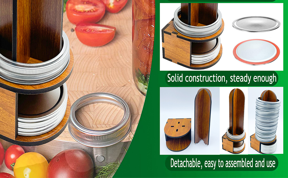 Mason Jar Lid Organizer, Mason Jar Lid Storage, Wood
