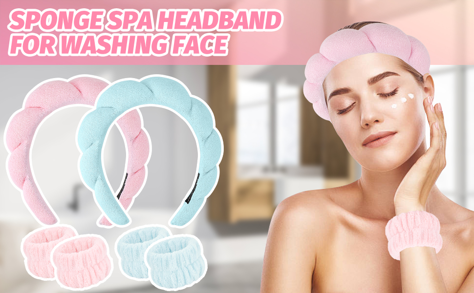 Gosuoa Sponge Spa Headband for Washing Face, Makeup