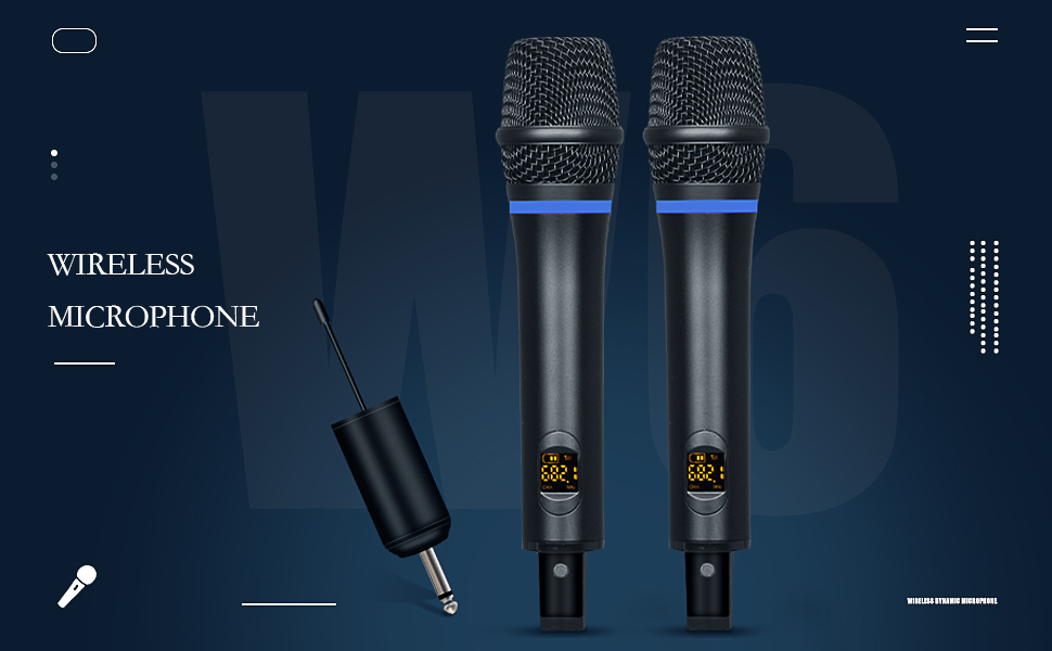 Depusheng Wireless Microphone, UHF Metal Dynamic Handheld Karaoke Mic