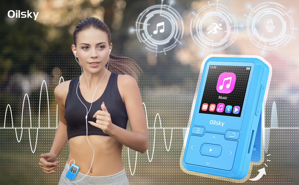 Clip MP3 Player with Bluetooth 5.0, Portable Music Player with