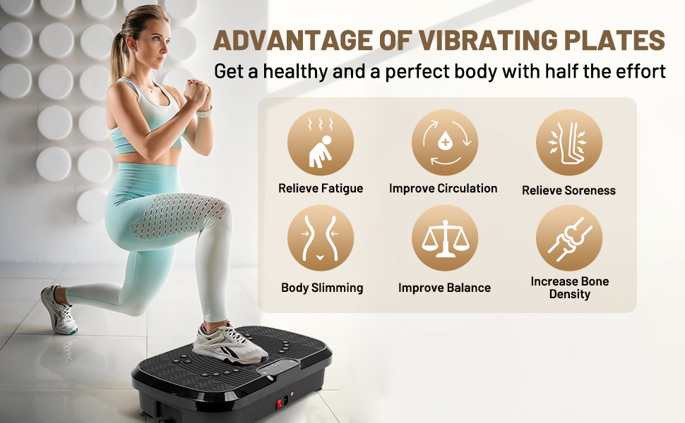 vibratiion plate exercise machine for lymphatic drainage 300lbs capacity vibrating plate machine