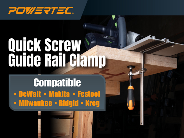 Amazon.com : POWERTEC Quick Screw Guide Rail Clamps for BOW