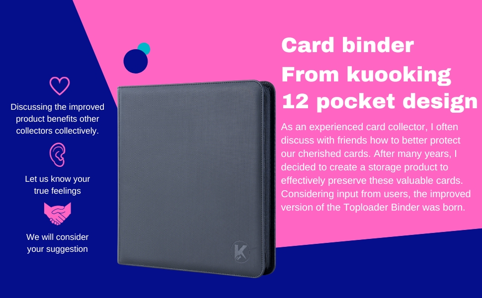 KUOOKING Toploader Binder, Holds 384+ Top Loaders for Cards