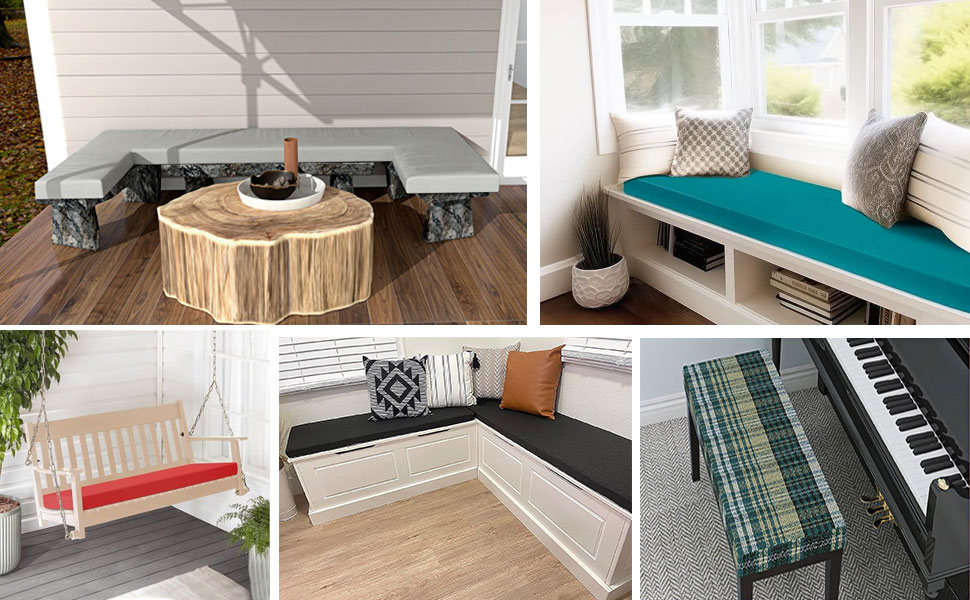 Custom Bench Cushion, Bay Window Seat Cushions Indoor,50D High